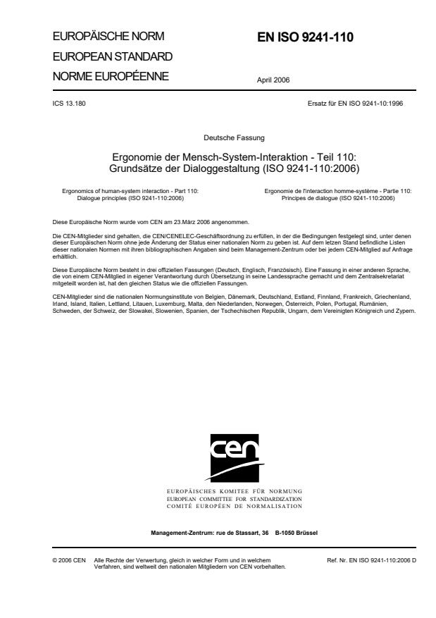EN ISO 9241-110:2007 (DE)