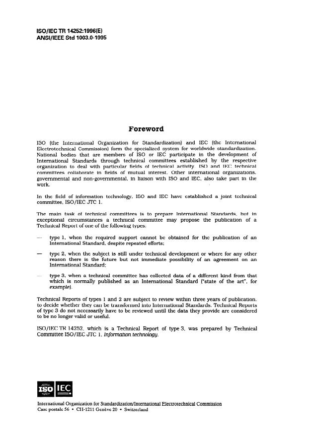 ISO/IEC TR 14252:1996 ISO/IEC TR 14252:1996 - Information technology -- Guide to the POSIX Open System Environment (OSE) - Page 4 preview