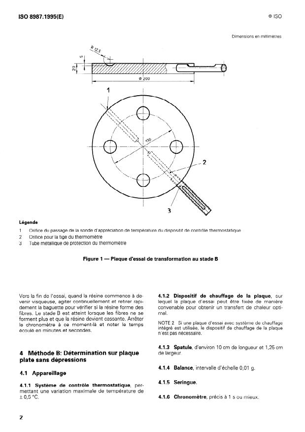 ISO 8987:1995 ISO 8987:1995 - Plastiques -- Résines phénoliques -- Méthode d'évaluation de la réactivité sur plaque d'essai de transformation au stade B - Page 4 preview