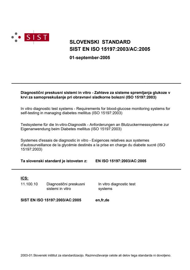 EN ISO 15197:2003/AC:2005