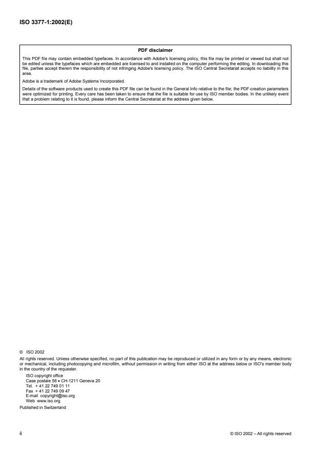 ISO 3377-1:2002 ISO 3377-1:2002 - Leather -- Physical and mechanical tests -- Determination of tear load - Page 2 preview