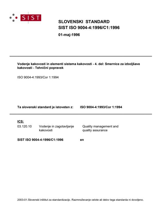 ISO 9004-4:1996/C1:1996