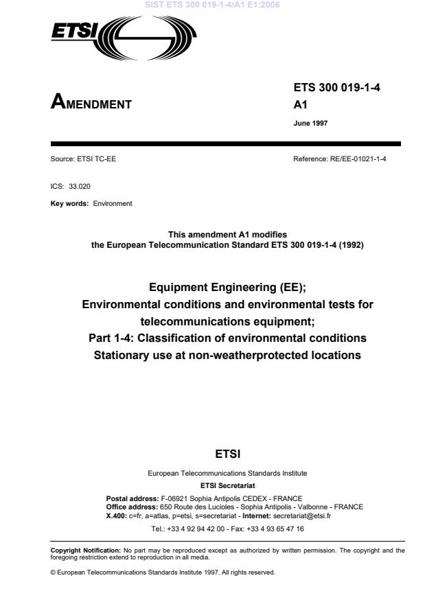 ETS 300 019-1-4/A1 E1:2006