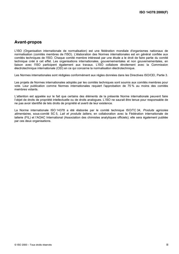 ISO 14378:2000 - Lait et lait en poudre -- Détermination de la teneur en iodure -- Méthode par chromatographie en phase liquide a haute performance