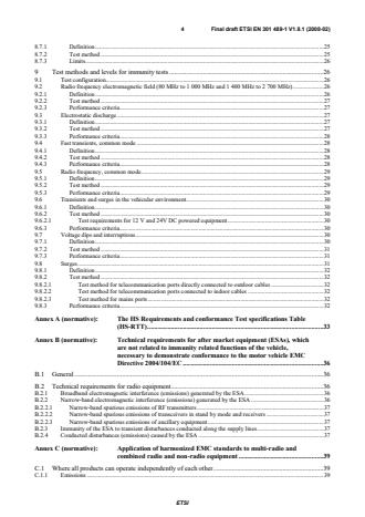 SIST EN 301 489-1 V1.8.1:2008 ETSI EN 301 489-1 V1.8.1 (2008-02) - Electromagnetic compatibility and Radio spectrum Matters (ERM); ElectroMagnetic Compatibility (EMC) standard for radio equipment and services; Part 1: Common technical requirements - Page 4 preview