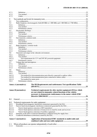 SIST EN 301 489-1 V1.8.1:2008 ETSI EN 301 489-1 V1.8.1 (2008-04) - Electromagnetic compatibility and Radio spectrum Matters (ERM); ElectroMagnetic Compatibility (EMC) standard for radio equipment and services; Part 1: Common technical requirements - Page 4 preview
