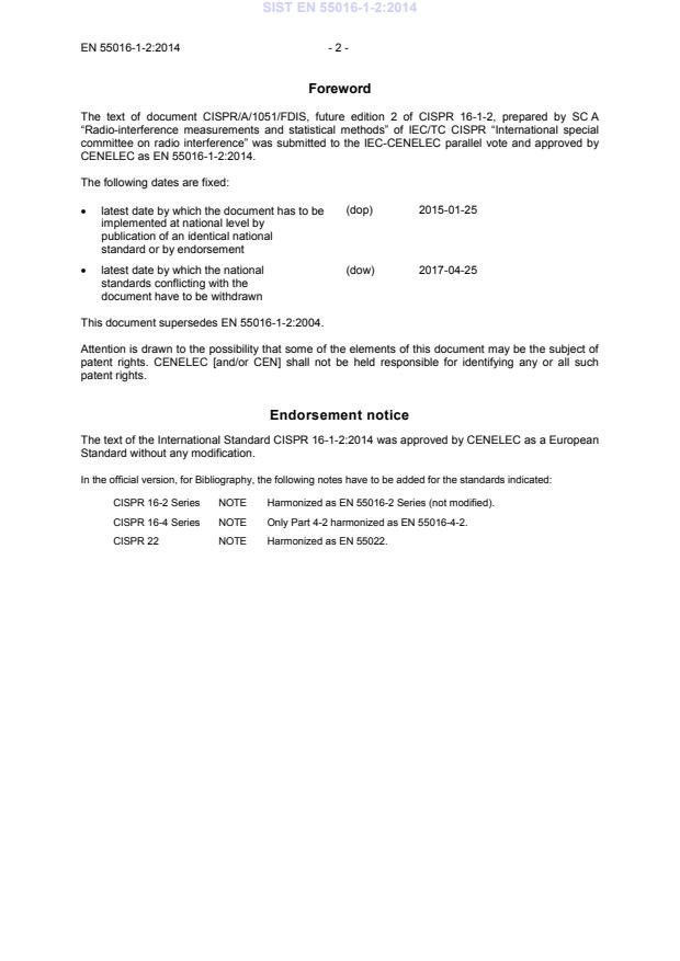 SIST EN 55016-1-2:2014 SIST EN 55016-1-2:2014 - BARVE - Page 4 preview