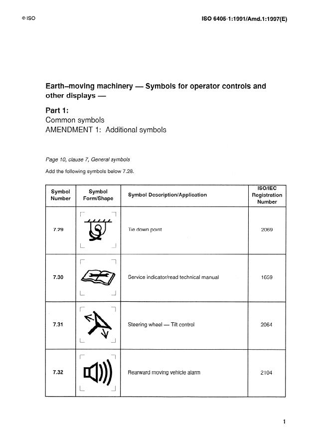 ISO 6405-1:1991/Amd 1:1997 - Common symbols