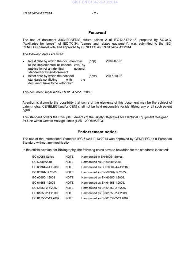 SIST EN 61347-2-13:2014 SIST EN 61347-2-13:2014 - Page 4 preview