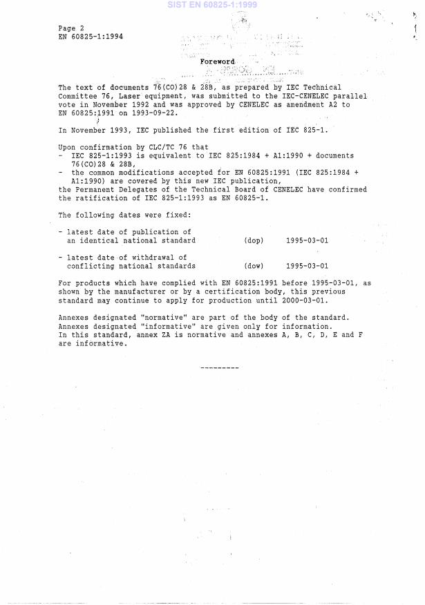 EN 60825-1:1994 EN 60825-1:1999 - Page 4 preview