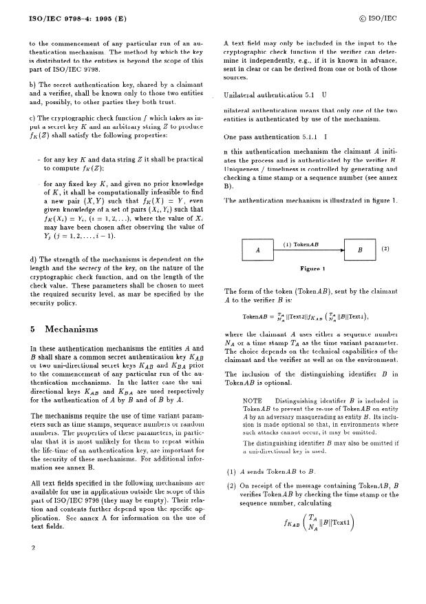 ISO/IEC 9798-4:1995 ISO/IEC 9798-4:1995 - Information technology -- Security techniques -- Entity authentication - Page 4 preview