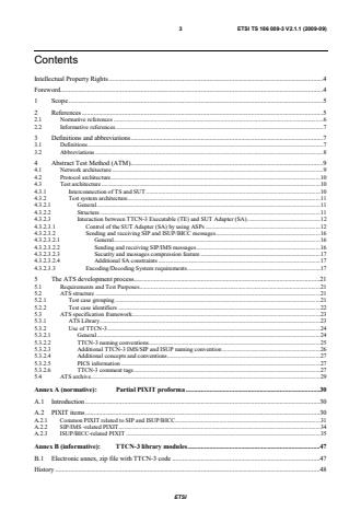 ETSI TS 186 009-3 V2.1.1 (2009-09) - Telecommunications and Internet converged Services and Protocols for Advanced Networking (TISPAN); Interworking between Session Initiation Protocol (SIP) and Bearer Independent Call Control Protocol (BICC) or ISDN User Part (ISUP); Part 3: Abstract Test Suite (ATS) and partial Protocol Implementation eXtra Information for Testing (PIXIT)