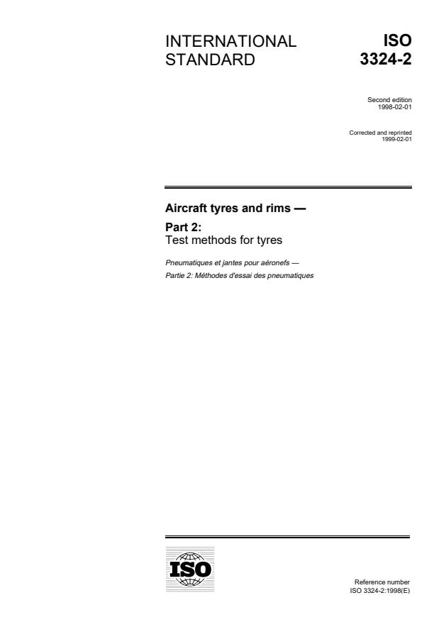 ISO 3324-2:1998 - Aircraft tyres and rims