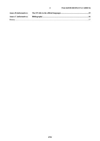 SIST EN 300 676-2 V1.4.1:2010 ETSI EN 300 676-2 V1.4.1 (2009-12) - Ground-based VHF hand-held, mobile and fixed radio transmitters, receivers and transceivers for the VHF aeronautical mobile service using amplitude modulation; Part 2: Harmonized EN covering essential requirements of article 3.2 of the R&TTE Directive - Page 4 preview