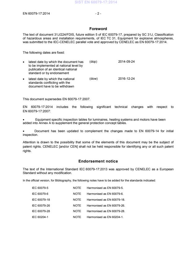 SIST EN 60079-17:2014 SIST EN 60079-17:2014 - Page 4 preview