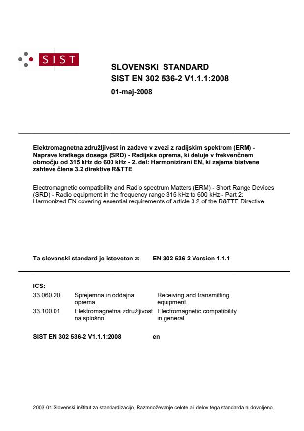 EN 302 536-2 V1.1.1:2008
