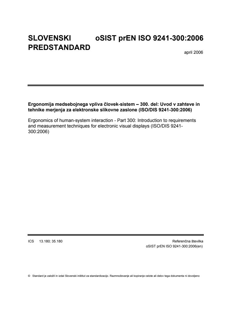 prEN ISO 9241-300:2006