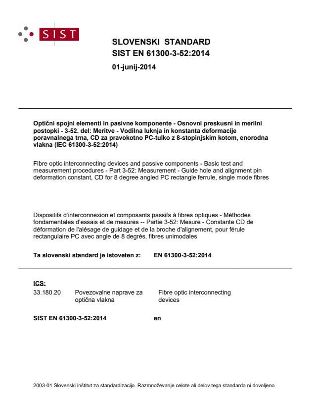 EN 61300-3-52:2014 EN 61300-3-52:2014 - Page 1 preview