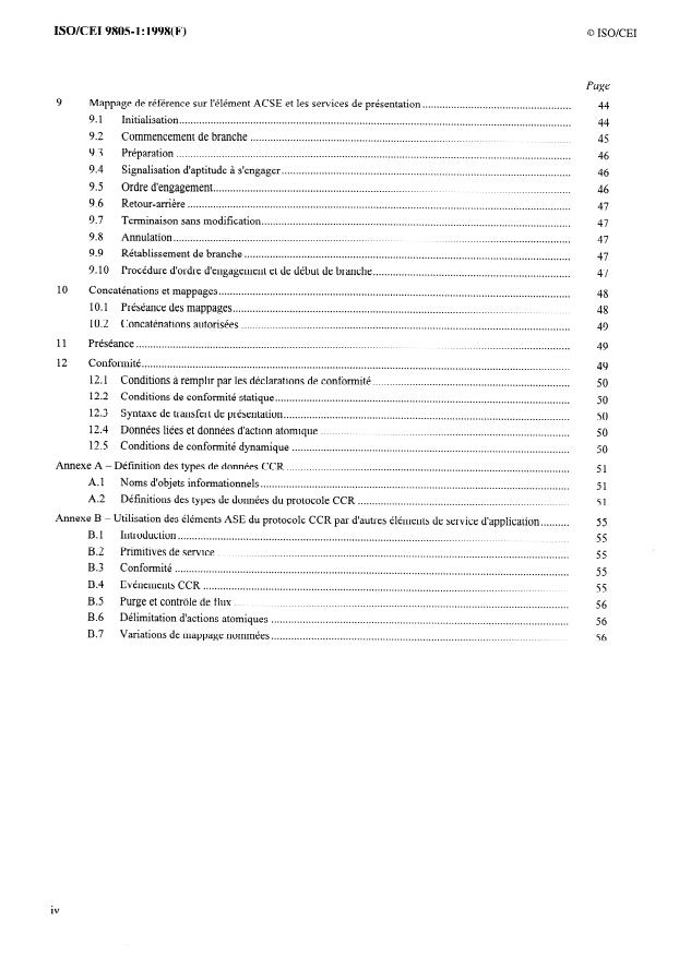 ISO/IEC 9805-1:1994 ISO/IEC 9805-1:1994 - Technologies de l'information -- Interconnexion de systemes ouverts (OSI) -- Protocole pour l'élément de service d'engagement, de concomitance et de rétablissement: Spécification du protocole - Page 4 preview
