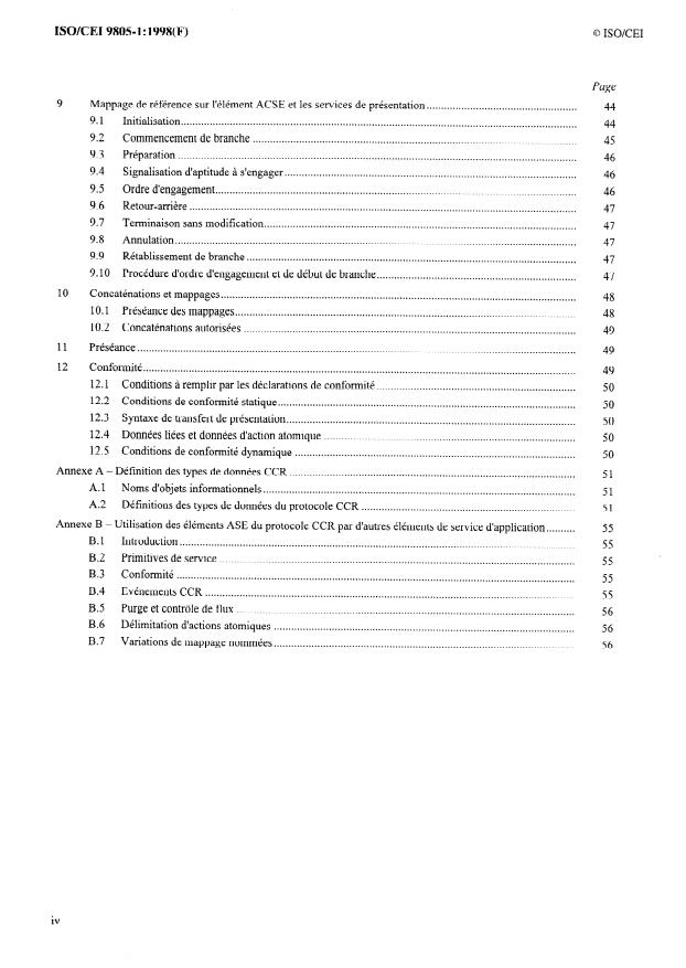 ISO/IEC 9805-1:1994 ISO/IEC 9805-1:1994 - Technologies de l'information -- Interconnexion de systemes ouverts (OSI) -- Protocole pour l'élément de service d'engagement, de concomitance et de rétablissement: Spécification du protocole - Page 4 preview