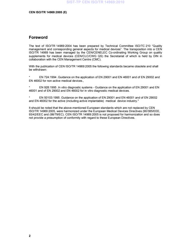 CEN ISO/TR 14969:2005 TP CEN ISO/TR 14969:2010 - Page 4 preview