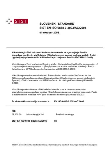 EN ISO 6888-3:2003/AC:2005