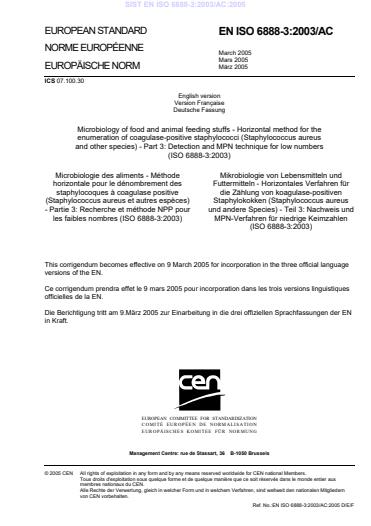 EN ISO 6888-3:2003/AC:2005