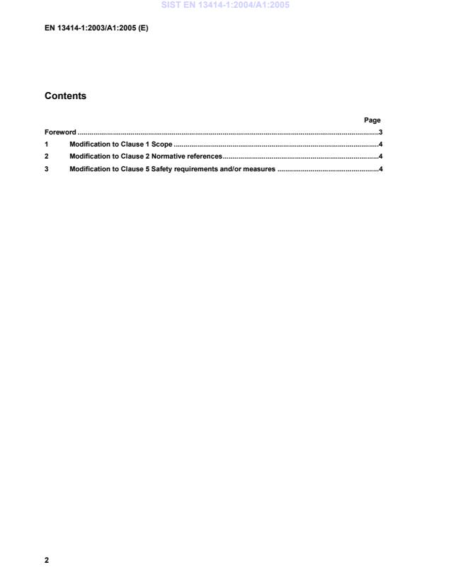 EN 13414-1:2003/A1:2005 EN 13414-1:2004/A1:2005 - Page 4 preview