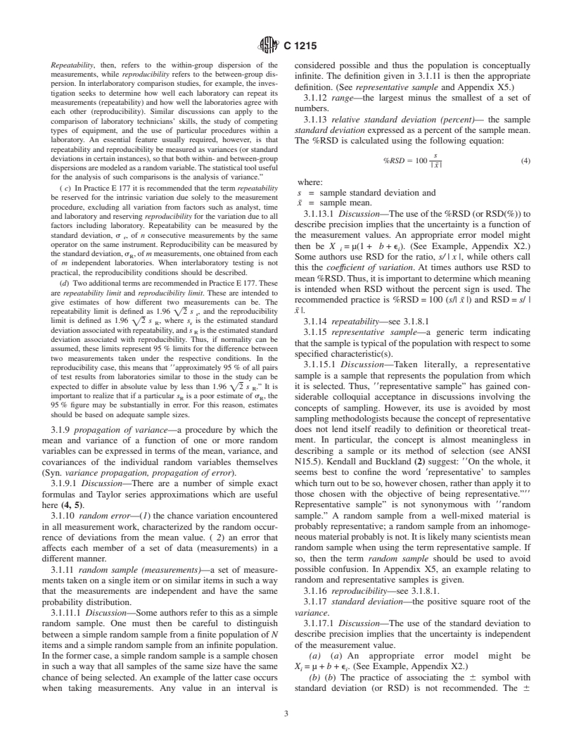 ASTM C1215-92(1997) - Standard Guide for Preparing and Interpreting Precision and Bias Statements in Test Method Standards Used in the Nuclear Industry