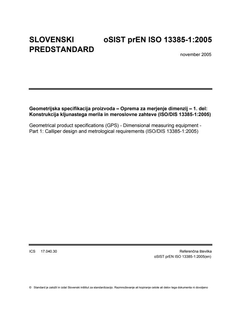 prEN ISO 13385-1:2005