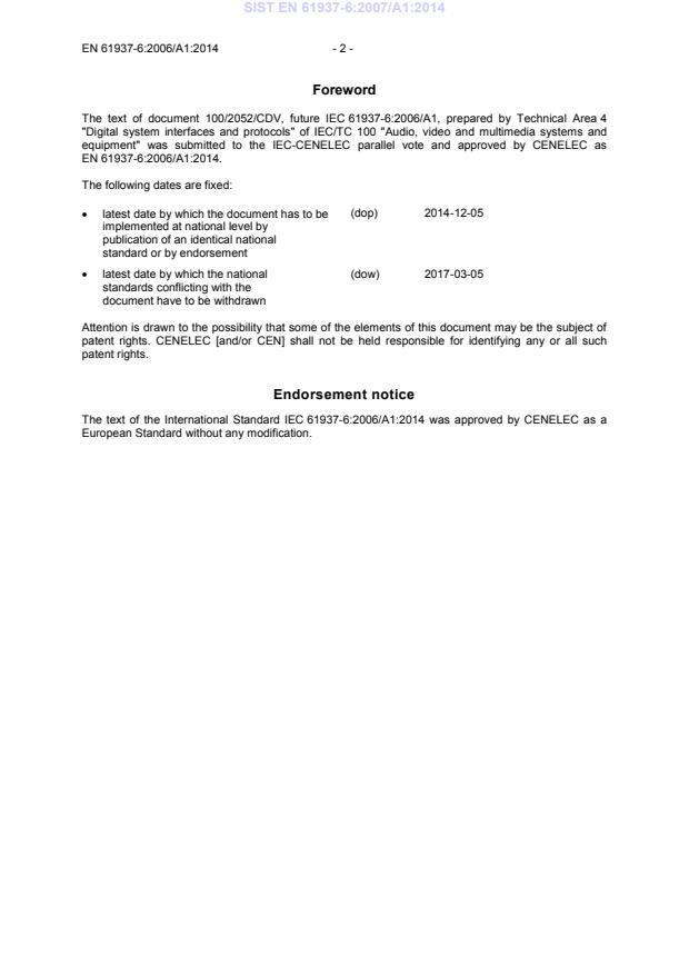 SIST EN 61937-6:2007/A1:2014 SIST EN 61937-6:2007/A1:2014 - Page 4 preview