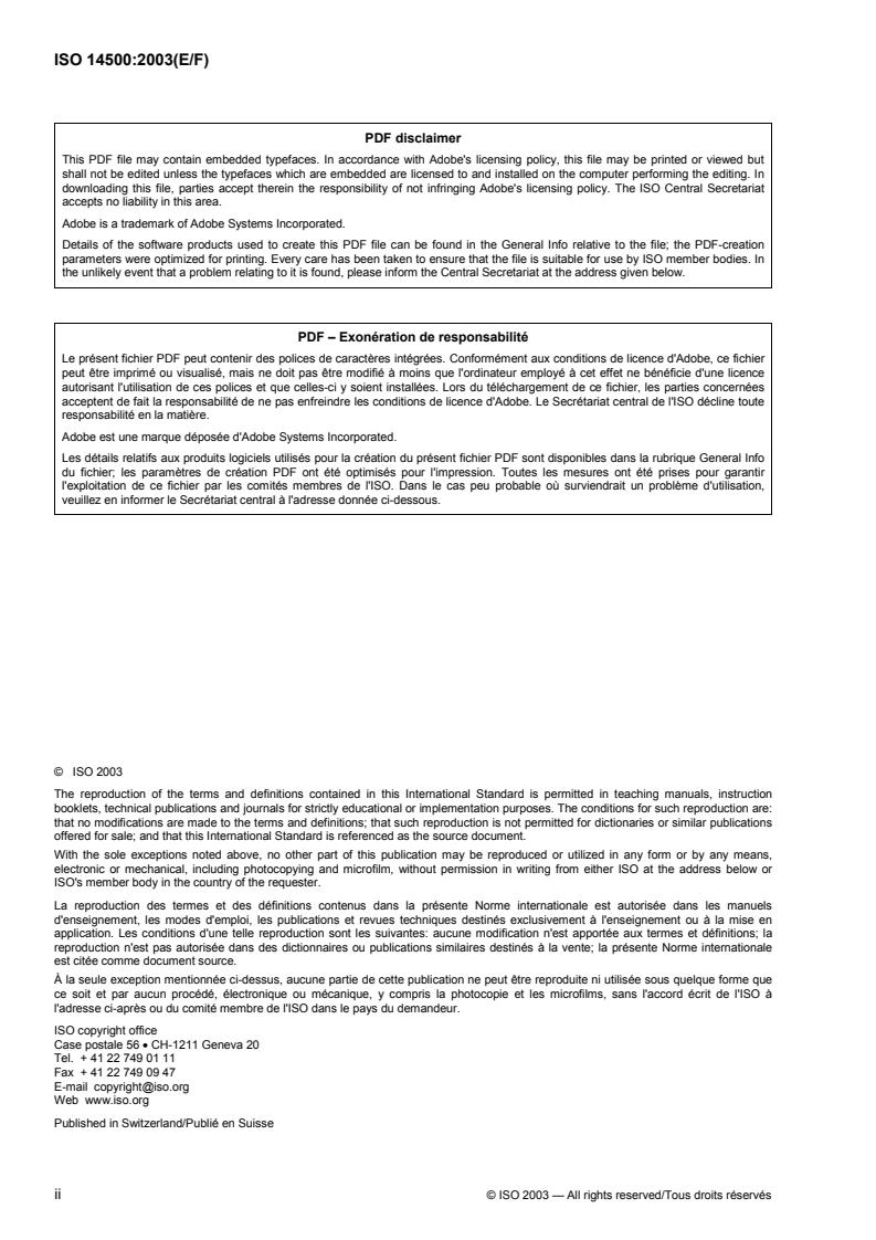 ISO 14500:2003 ISO 14500:2003 - Page 2 preview