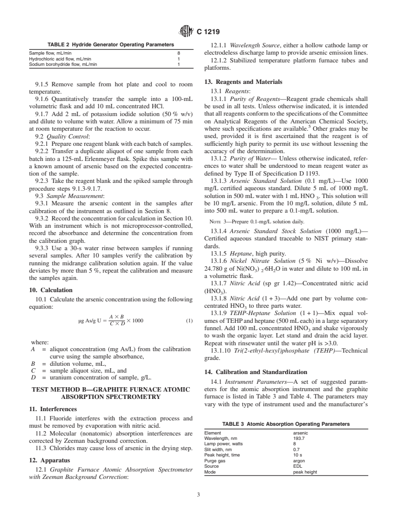 ASTM C1219-92(1997) - Standard Test Methods for Arsenic in Uranium Hexafluoride