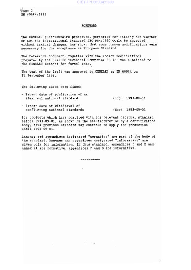 EN 60984:1992 EN 60984 2000 - Page 4 preview