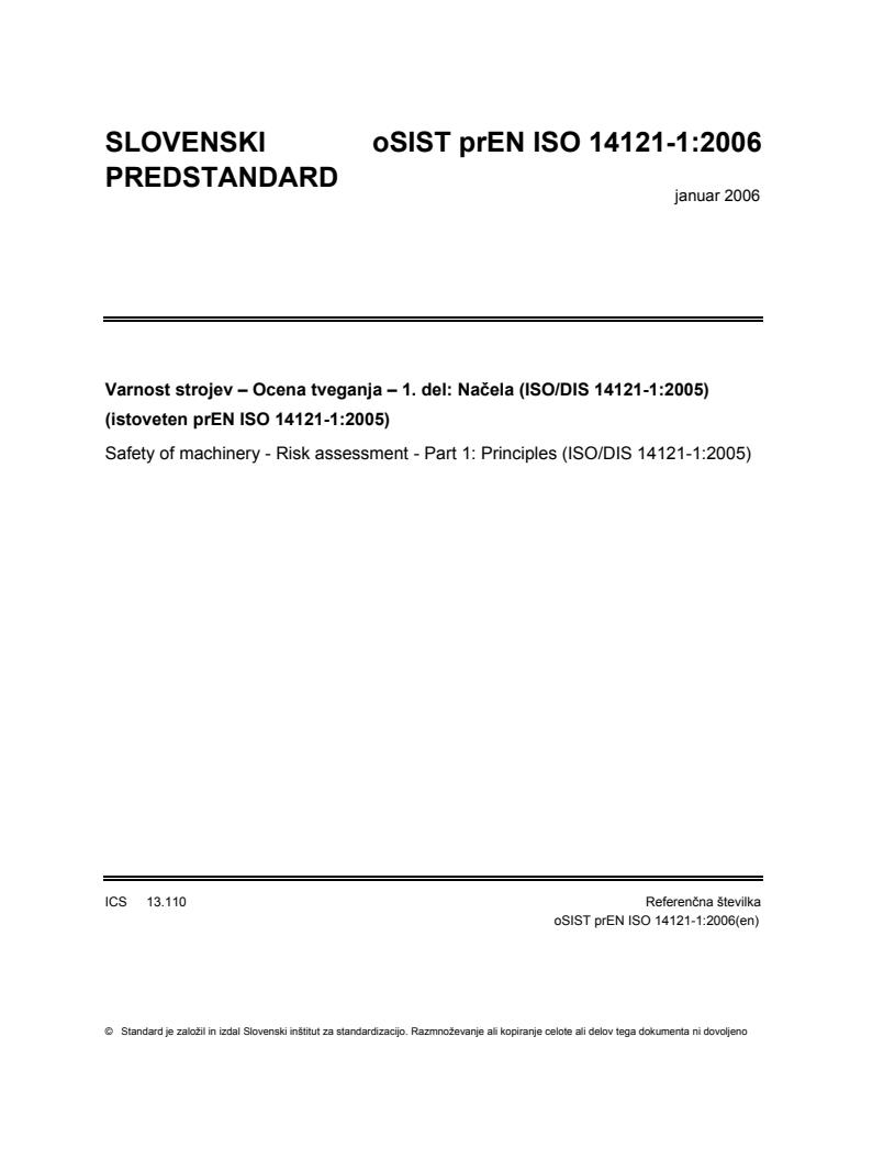 prEN ISO 14121-1:2006