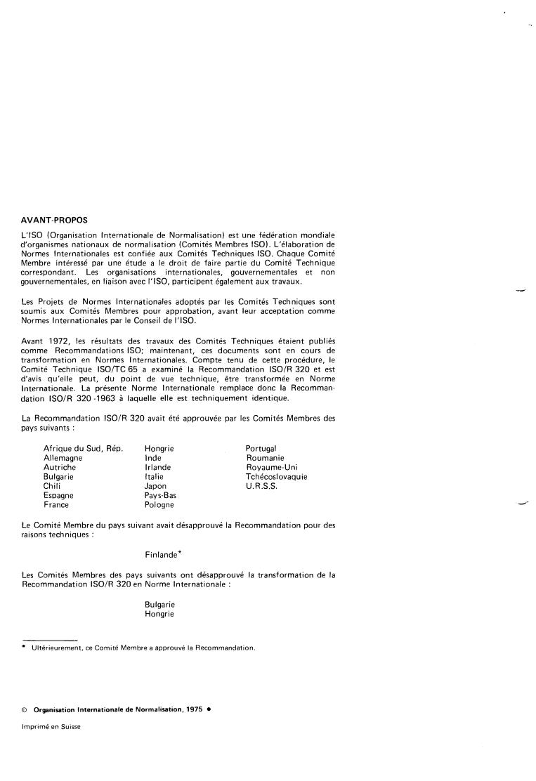 ISO 320:1975 ISO 320:1975 - Title missing - Legacy paper document
Released:1/1/1975 - Page 2 preview