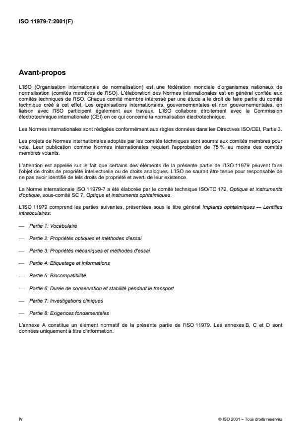 ISO 11979-7:2001 ISO 11979-7:2001 - Implants ophtalmiques -- Lentilles intraoculaires - Page 4 preview