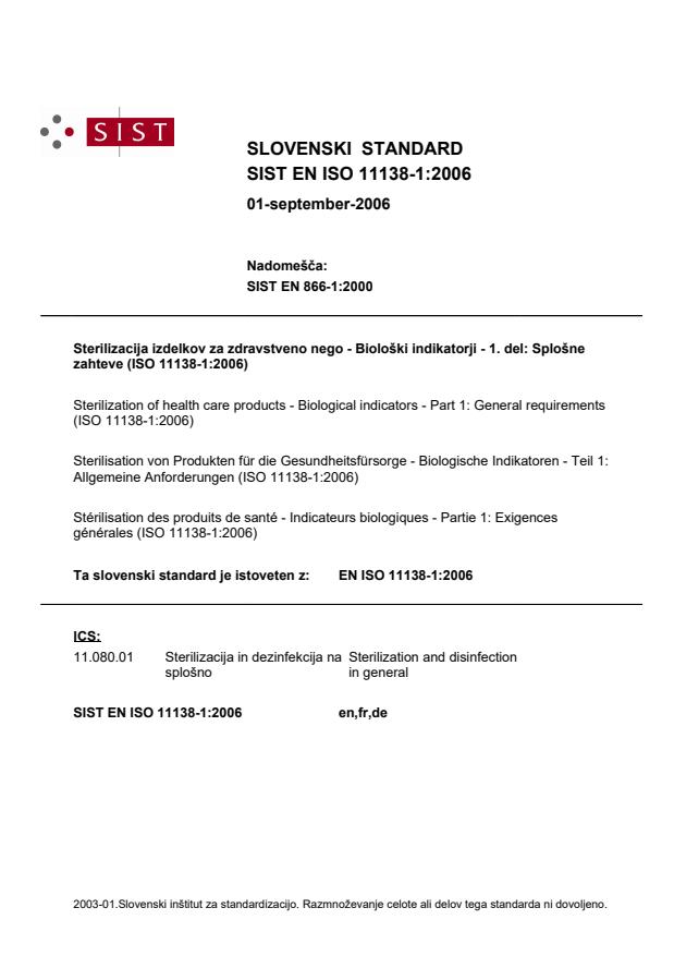 EN ISO 11138-1:2006