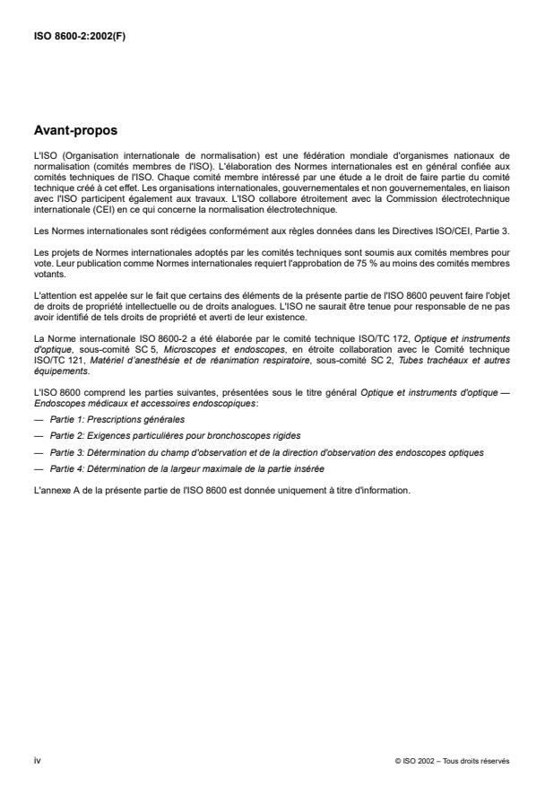 ISO 8600-2:2002 ISO 8600-2:2002 - Optique et instruments d'optique -- Endoscopes médicaux et accessoires endoscopiques - Page 4 preview