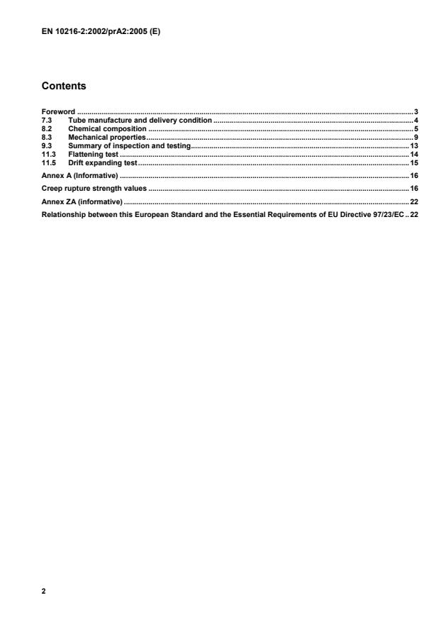 EN 10216-2:2002/prA2 EN 10216-2:2003/oprA2:2005 - Page 4 preview