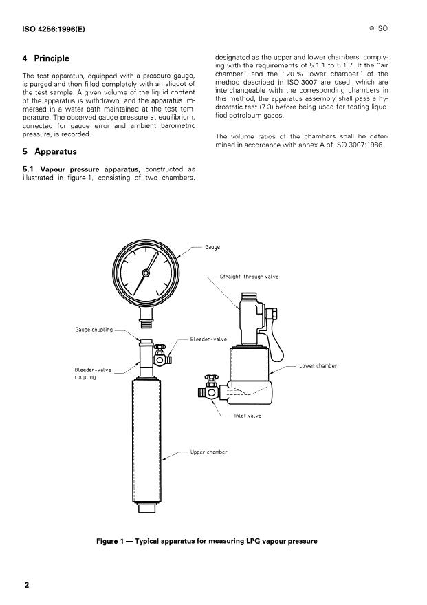 ISO 4256:1996 ISO 4256:1996 - Liquefied petroleum gases -- Determination of gauge vapour pressure -- LPG method - Page 4 preview