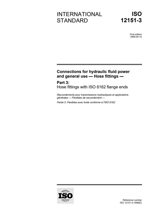 ISO 12151-3:1999 - Connections for hydraulic fluid power and general use -- Hose fittings