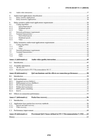 SIST ES 202 667 V1.1.1:2009 ETSI ES 202 667 V1.1.1 (2009-04) - Speech and multimedia Transmission Quality (STQ); Audiovisual QoS for communication over IP networks - Page 4 preview