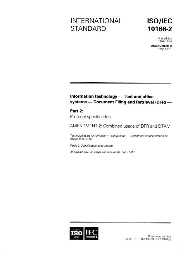 ISO/IEC 10166-2:1991/Amd 2:1996 - Combined usage of DFR and DTAM