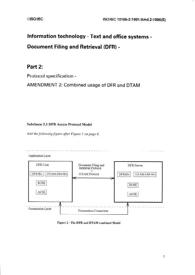 ISO/IEC 10166-2:1991/Amd 2:1996 - Combined usage of DFR and DTAM