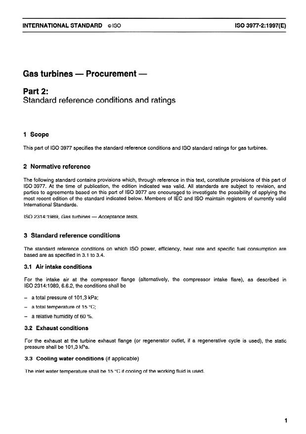 ISO 3977-2:1997 - Gas turbines -- Procurement