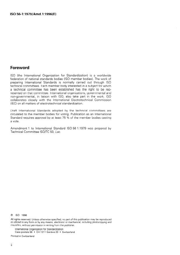 ISO 56-1:1979/Amd 1:1996 ISO 56-1:1979/Amd 1:1996 - Page 2 preview