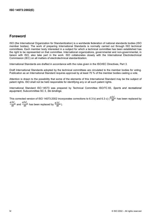 ISO 14573:2002 ISO 14573:2002 - Snowboard strap bindings for soft boots -- Requirements and test methods - Page 4 preview