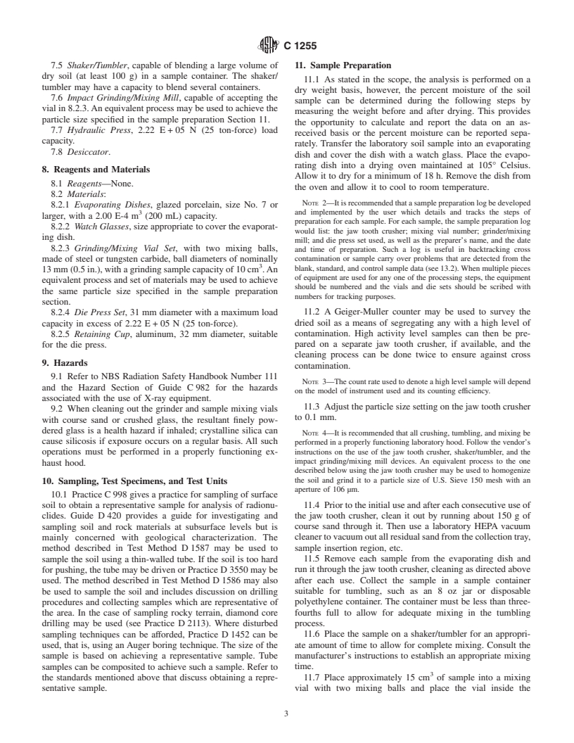 ASTM C1255-93(1999) - Standard Test Method for Analysis of Uranium and Thorium in Soils by Energy Dispersive X-Ray Fluorescence Spectroscopy