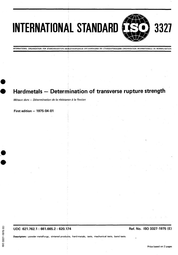 ISO 3327:1975 - Title missing - Legacy paper document
Released:1/1/1975